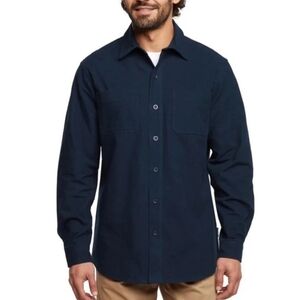 Woolrich 100% Soft Cotton Long Sleeve Button Up Chamois Shirt Blue NWT Size Sm.